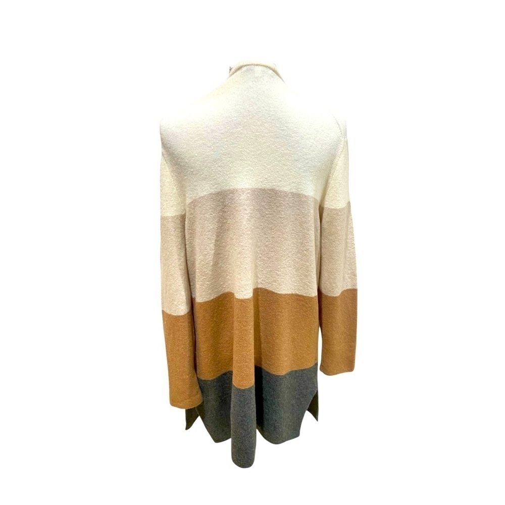 Madewell alpaca colorblock open front cardigan cream, beige, tan, grey medium - Picture 7 of 9
